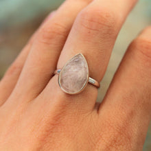 Load image into Gallery viewer, Sterling Silver Rose Quartz Petal Ring
