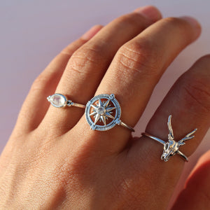 Sterling Silver Compass Moonstone