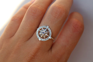 Sterling Silver Compass Moonstone