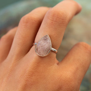 Sterling Silver Rose Quartz Petal Ring