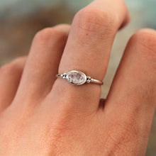 Load image into Gallery viewer, Moonstone Oval Trio Dot Side Ring
