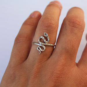 Sterling Silver Serpent Moonstone Ring