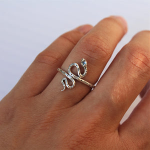 Sterling Silver Serpent Moonstone Ring