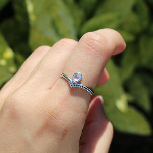 Sterling Silver Moonstone Stacking Point