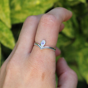 Sterling Silver Moonstone Stacking Point