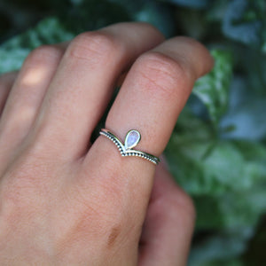 Sterling Silver Moonstone Stacking Point