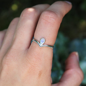 Sterling Silver Moonstone Stacking Point