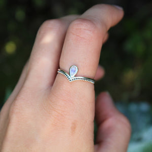 Sterling Silver Moonstone Stacking Point