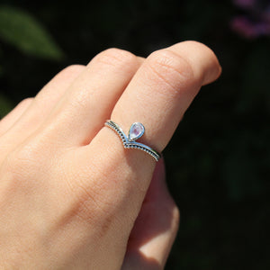 Sterling Silver Moonstone Stacking Point