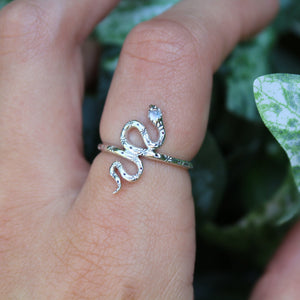 Sterling Silver Serpent Moonstone Ring