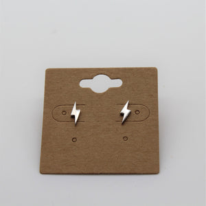 Sterling Silver Lightning Bolt Studs