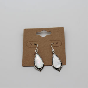 Sterling Silver Teardrop Mother Of Pearl Dangle Earring