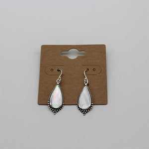 Sterling Silver Teardrop Mother Of Pearl Dangle Earring