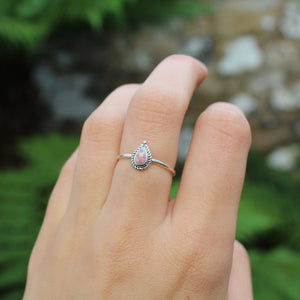 Sterling Silver Rhodochrosite Petal Stacking Ring