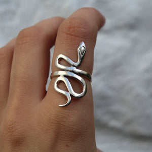 Sterling Silver Serpent Large Wrap Ring