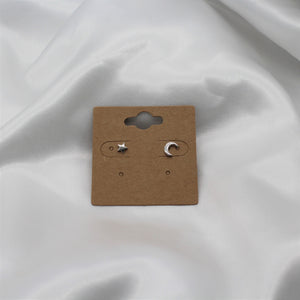 Sterling Silver Star and Moon Studs