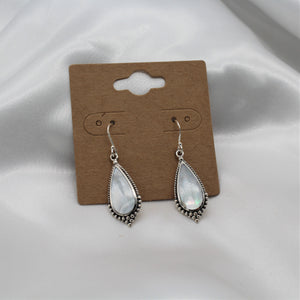 Sterling Silver Teardrop Mother Of Pearl Dangle Earring