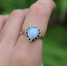 Load image into Gallery viewer, Sterling Silver Moonstone Petal Teardrop
