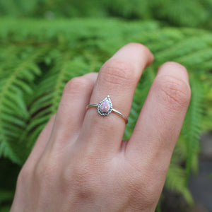 Sterling Silver Rhodochrosite Petal Stacking Ring