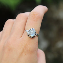 Load image into Gallery viewer, Sterling Silver Moonstone Petal Teardrop
