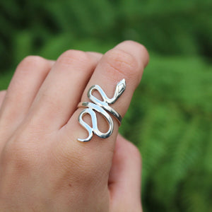 Sterling Silver Serpent Large Wrap Ring