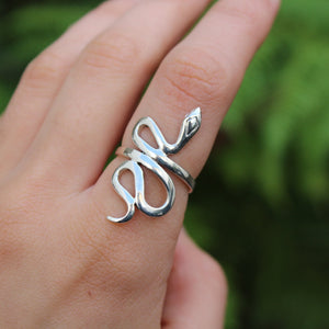 Sterling Silver Serpent Large Wrap Ring