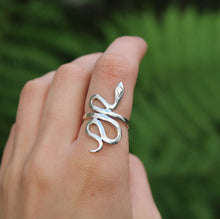 Load image into Gallery viewer, Sterling Silver Serpent Large Wrap Ring
