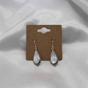 Sterling Silver Teardrop Mother Of Pearl Dangle Earring