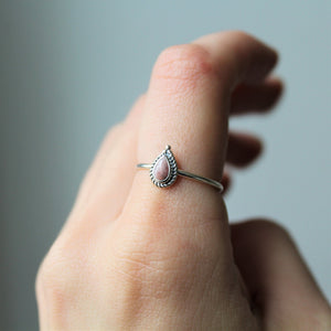 Sterling Silver Rhodochrosite Petal Stacking Ring