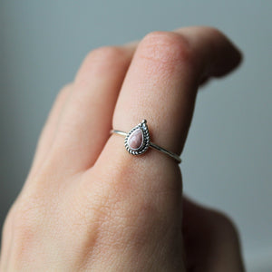 Sterling Silver Rhodochrosite Petal Stacking Ring