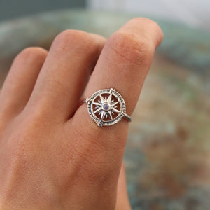 Sterling Silver Compass Moonstone