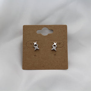 Sterling Silver Double Star Jewel Studs