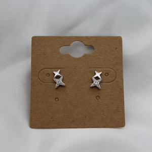 Sterling Silver Double Star Jewel Studs