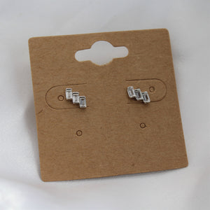 Sterling Silver Jewel Trio Studs