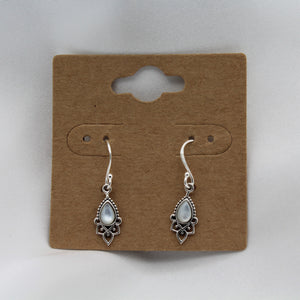 Sterling Silver Teardrop Mother Of Pearl Dangle Earring