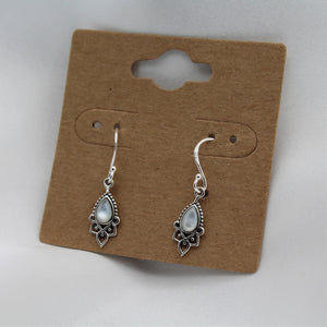 Sterling Silver Teardrop Mother Of Pearl Dangle Earring