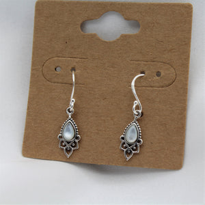 Sterling Silver Teardrop Mother Of Pearl Dangle Earring