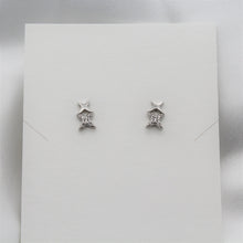 Load image into Gallery viewer, Sterling Silver Double Star Jewel Studs
