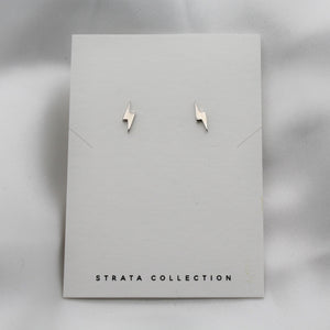 Sterling Silver Lightning Bolt Studs