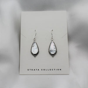 Sterling Silver Teardrop Mother Of Pearl Dangle Earring