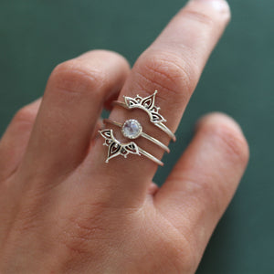 Sterling Silver Moonstone Trio Petal Henna Set