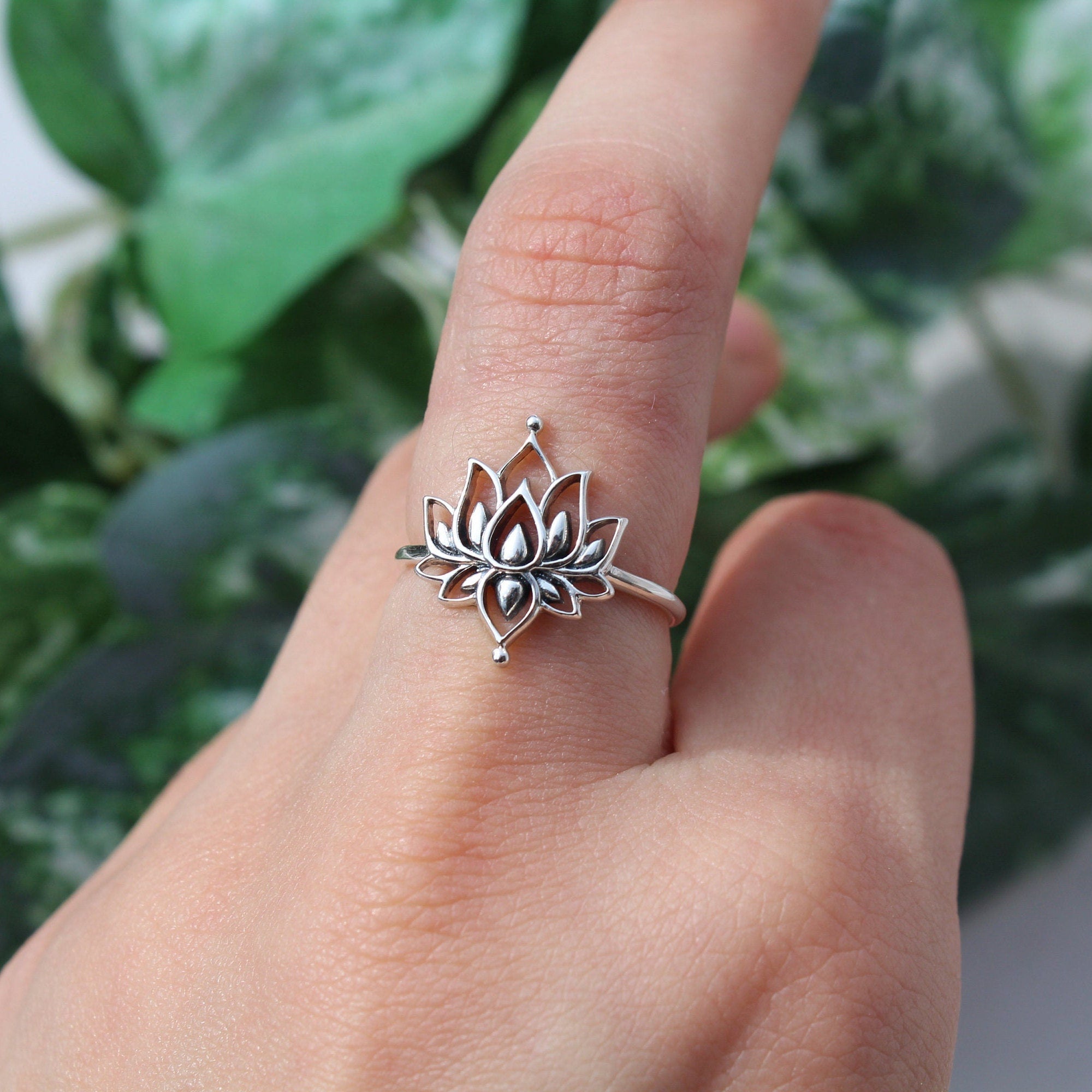 Buy Silver Lotus Ring Sterling Silver Flower Ring Minimalist Everyday  Trendy Ring Gift for Her Online in India - Etsy