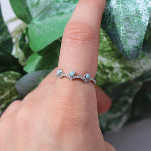 Larimar Jewel Stacking Ring