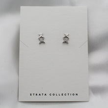 Load image into Gallery viewer, Sterling Silver Double Star Jewel Studs
