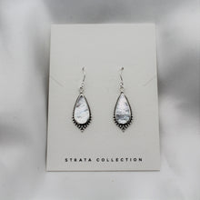 Load image into Gallery viewer, Sterling Silver Teardrop Mother Of Pearl Dangle Earring
