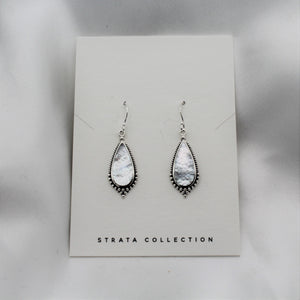 Sterling Silver Teardrop Mother Of Pearl Dangle Earring