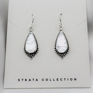 Sterling Silver Teardrop Mother Of Pearl Dangle Earring