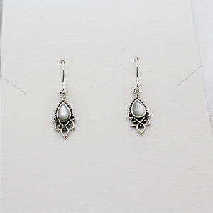 Sterling Silver Teardrop Mother Of Pearl Dangle Earring