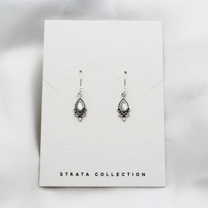 Sterling Silver Teardrop Mother Of Pearl Dangle Earring