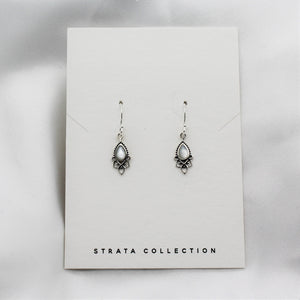 Sterling Silver Teardrop Mother Of Pearl Dangle Earring